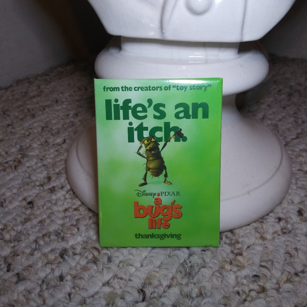 Disney Other | 3/$18 Vintage 1998 Disney A Bug's Life Movie Promo Pinback Badge | Color: Green/Orange | Size: Os