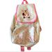 Disney Other | Disney Parks Minnie Mouse Mini Pink & Silver Glitter Backpack | Color: Pink/Silver | Size: Osg