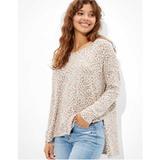 American Eagle Outfitters Sweaters | American Eagle Animal Print Sweater | Color: Cream/Tan | Size: M