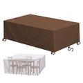 Garden Furniture Covers 260x100x75cm Brown Patio Outdoor Rattan Furniture Protection Covers Waterproof, 420D Oxford Fabric Rectangular/Square Table Cover, Furniture Set Covers for Table Chair Sofa