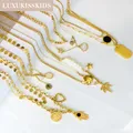 LUXUKISSKIDS-Chunky Coussins Pendant Necklace Double Link EquiFor Woman Wedding Charm Fashion