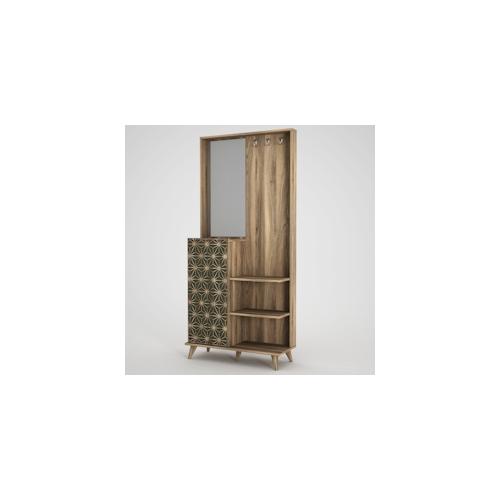 Garderobe Tress mit Spiegel Walnuss