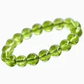 Bracelet péridot naturel pour hommes et femmes perles de cristal pierres précieuses d'olivine