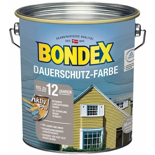 Bondex - Dauerschutz-Holzfarbe 4 l, schneeweiß Holzschutzfarbe Holzschutz