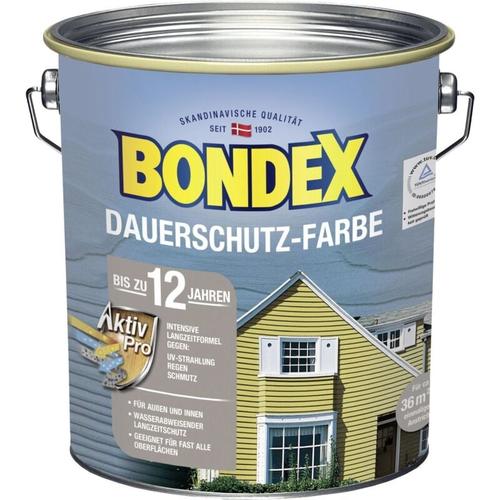 Bondex – Dauerschutz-Holzfarbe 4 l, schneeweiß Holzschutzfarbe Holzschutz