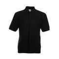 Fruit of The Loom Pack of 5 Men's Performance Short Sleeve Poly/Cotton Piqué Polo T Shirt - Collar Top Plain Black 3XL
