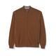 Pierre Cardin Men's Knit Jacket Zipp Plated Cardigan Sweater, Brown, XL