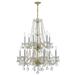 Crystorama Traditional Crystal 26 Inch 12 Light Chandelier - 1137-PB-CL-SAQ