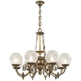 Metropolitan Lighting Elegant Glass And Brass 36 Inch 8 Light Chandelier - N801908