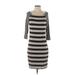Kenar Casual Dress - Mini: Tan Stripes Dresses - Women's Size Small