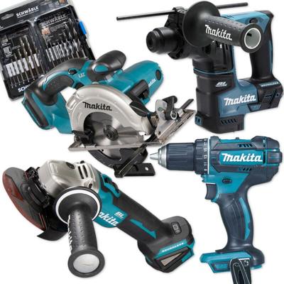 Makita - Akku-Combo Set 18V Handkreissäge Winkelschleifer Bohrhammer Schrauber Image