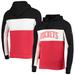 Men's Junk Food Black/White Houston Rockets Wordmark Colorblock Fleece Pullover Hoodie