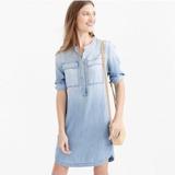 J. Crew Dresses | J Crew Drapey Chambray Shirt Shift Dress | Color: Blue | Size: Xxs