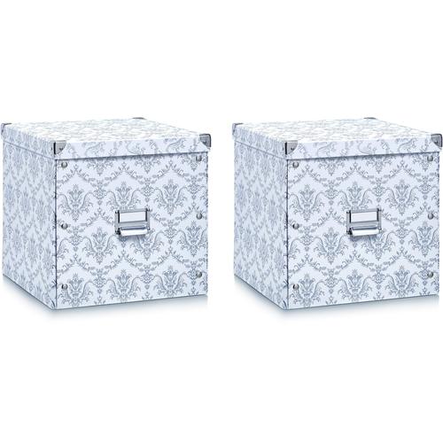 Zeller Present Aufbewahrungsbox, (2er Set) weiß Aufbewahrungsbox Kleideraufbewahrung Aufbewahrung Ordnung Wohnaccessoires