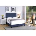 Container Furniture Direct Este Bed Wood & /Upholstered/Velvet in Blue | 56 H in | Wayfair CFDB8125-Queen