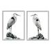 Stupell Industries Great Herons Standing Rocks Black White Bird Portraits 2 - Piece Graphic Art Set in Black/Gray | 20 H x 16 W x 1.5 D in | Wayfair