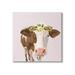 Stupell Industries Country Farm Cow White Flower Crown Boho Graphic Art Canvas in Pink | 30 H x 30 W x 1.5 D in | Wayfair ai-712_cn_30x30