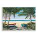 Stupell Industries Row Boats on Beach Shore Tropical Palm Trees Wood in Brown | 10 H x 15 W x 0.5 D in | Wayfair ai-858_wd_10x15