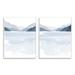 Stupell Industries Coastal Mountain Range Landscape Soft Watercolor Blue Scene 2 - Piece Graphic Art Set in Brown | 19 H x 13 W x 0.5 D in | Wayfair