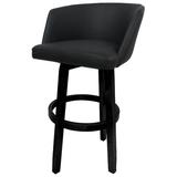 Red Barrel Studio® Swivel Counter Wood Bar Stool 26" Edford - Vivian - Basin Beige - Wood/Upholstered in Black | 30 H x 22 W x 21 D in | Wayfair