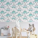 Zoomie Kids Bishopston 126" L x 24" W Peel & Stick Wallpaper Roll Vinyl, Latex in Blue/White | 24 W in | Wayfair A44748A927284F6297F5FB1B342CA276