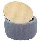 2 in 1 Function,Round Storage Ottoman,Work as End table and Ottoman