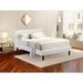 Nolan Platform Bed Frame - Button Tufted White Velvet Fabric Padded Headboard & Footboard -Black Legs (Size Options)