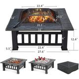 Upland Fire Pit with Cover-Antique Finish