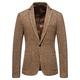 each women Mens Casual Blazer Men Vintage Tweed Suit Jacket Khaki 1 Button Suits Tuxedo Size 2XL