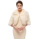 YAOMEI Faux Fur Wrap Shawl Womens Cape Scarf Scarves Pashmina Collar Shawl, Soft Winter Large Shrug Stoles Warm Neckerchief Flapper Outfit Winter Coat (Beige)