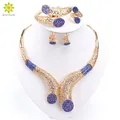 Nouvelle vente!! Dubai africain or couleur collier boucles d'oreilles bijoux fantaisie ensembles