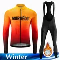 Morvelo-Ensemble de maillot de cyclisme à manches longues pour hommes vêtements thermiques Smile