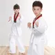 Costumes blancs de taekwondo pour enfants et adultes uniformes unisexes à manches longues