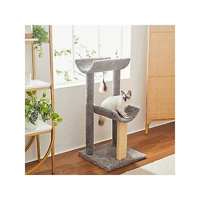 Frisco 40-in Real Carpet Tri-post Cat Tree, Gray