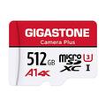 Gigastone 512GB Memory Card Camera Plus Series, Read Speed up to 100MB/s. Ideal for Full HD Video Gopro Drone Android Camera, A1 Micro SDXC Card with Mini Case and SD Adapter.