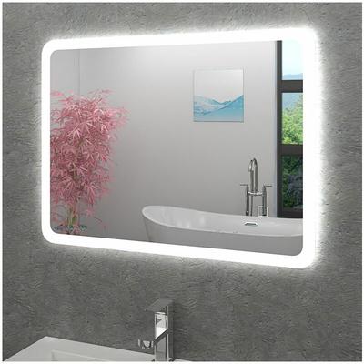 Acquavapore - Badspiegel, Badezimmer Spiegel, Leuchtspiegel mit Spiegelheizung 80x60cm LSP02 mit