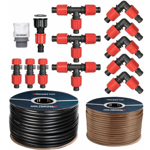 Bewässerungssystem Tropfbewässerung für Thuja Hecken, 50 m Tropfschlauch Profi 16 mm, 20 m