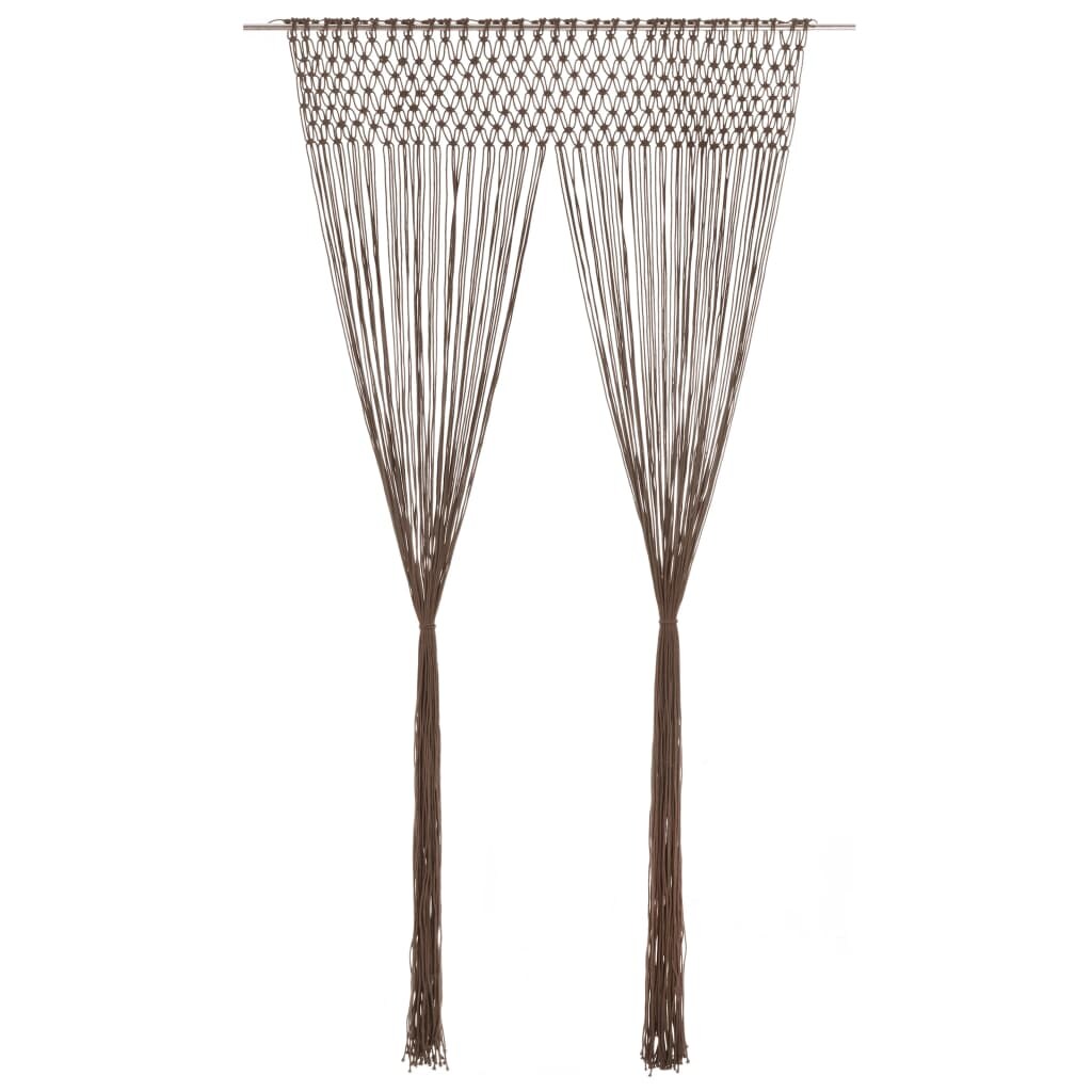 vidaXL Makramee Vorhang Taupe 140x240 cm Baumwolle Image