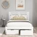 Red Barrel Studio® Full Size Platform Bed w/ Drawers 2 Colors Wood in White | 40.6 H x 54.1 W x 75 D in | Wayfair DA84B97203B1409C8C96D16E1B4B3BC0