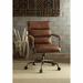 Armchair - 17 Stories Frederic 22" Wide Armchair Faux Leather/Linen/Polyester/Cotton in Brown | 38 H x 22 W x 26 D in | Wayfair