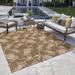 Brown 84 x 63.6 x 0.25 in Indoor/Outdoor Area Rug - Reyn Spooner Aloha Welcome Tan/Beige Tropical Pineapple Flatweave Indoor/Outdoor Area Rug | Wayfair