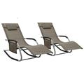 Arlmont & Co. Patio Lounge Chair Porch Chair w/ Pillow Rocking Sunlounger PVC-coated polyester Metal in Gray | Wayfair