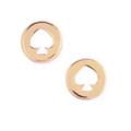 Kate Spade Jewelry | Kate Spade Spot The Spade Round Spade Stud Earrings In White & Gold | Color: Gold/White | Size: Os