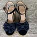 Kate Spade Shoes | Kate Spade Denim Bow Wedge In Beautiful Used Condition. | Color: Black | Size: 5 But Fits Like A 5 1/2