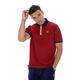 Fila Mens BB1 LM1839AT Classic Vintage Striped Polo - Rhubarb/Peacoat/Golden Glow (Red, 3XL)