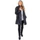 Woodland Leathers Trench Ladies Black Jacket, 100% Genuine Leather High Collar Long Shacket With 5 Button In Front (Black, 12)