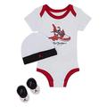 Jordan Nike Air Ensemble 3 Piece Infant Set 0-6 Months Black red White Baby BOY/Girl Unisex Gift Box