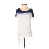 American Eagle Outfitters Short Sleeve T-Shirt: Blue Ombre Tops - Women's Size X-Small