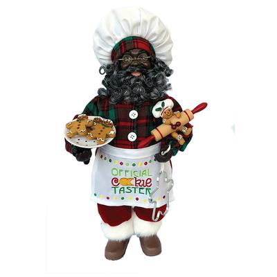 15" African American Cookie Taster Claus - Red