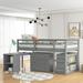 Study Twin Loft Bed with Cabinet and Rolling Portable Desk